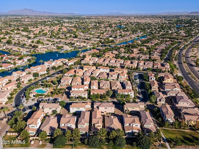1941 W Yellowstone Way, Chandler, AZ 85248 - aerial view of property's location featuring nearby suburban area and a water and mountain view