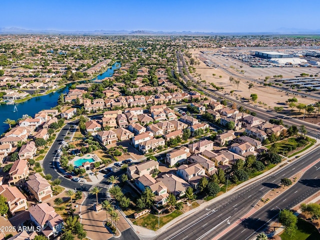 1941 W Yellowstone Way, Chandler, AZ 85248 - aerial view of property and surrounding area featuring nearby suburban area and a water and mountain view