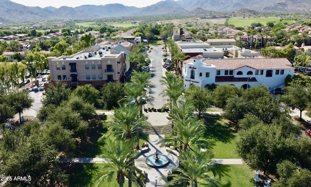 aerial view featuring a mountain view