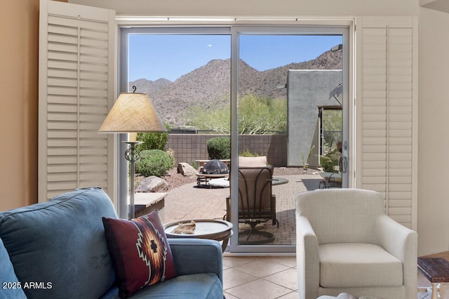 14007 E Lupine Ave, Scottsdale, AZ 85259 - sitting room featuring a mountain view and tile patterned flooring