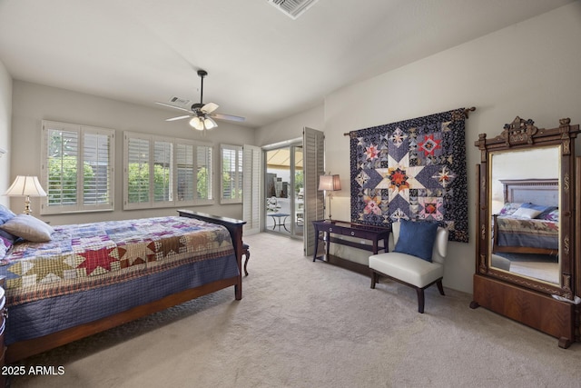 14007 E Lupine Ave, Scottsdale, AZ 85259 - carpeted bedroom featuring multiple windows, a ceiling fan, and access to outside