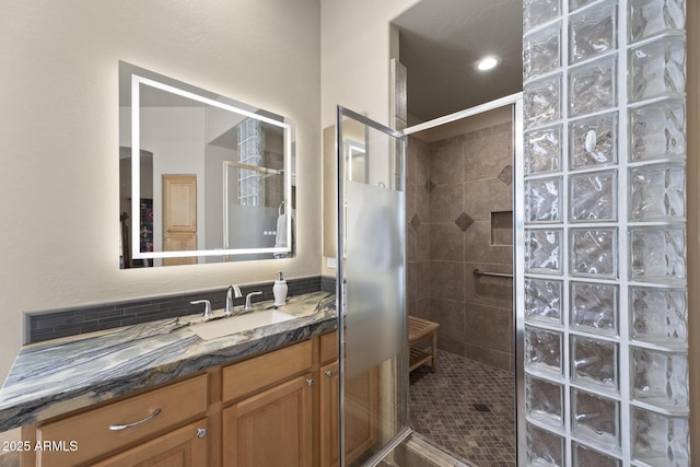 14007 E Lupine Ave, Scottsdale, AZ 85259 - bathroom featuring vanity and a walk in shower
