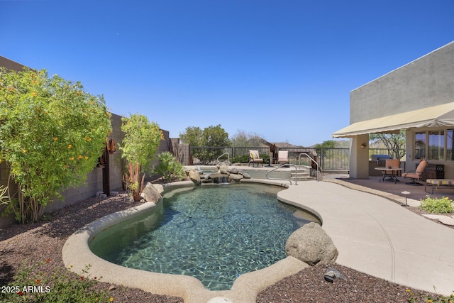 14007 E Lupine Ave, Scottsdale, AZ 85259 - view of swimming pool with a fenced backyard and a patio area