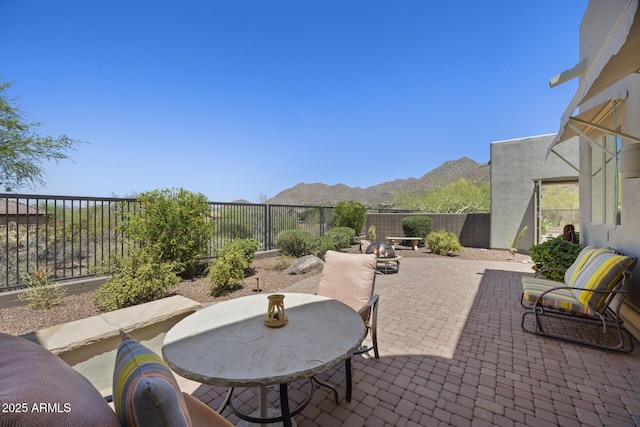 14007 E Lupine Ave, Scottsdale, AZ 85259 - fenced backyard with a patio area and a mountain view