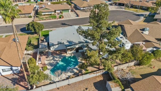 aerial view featuring a residential view