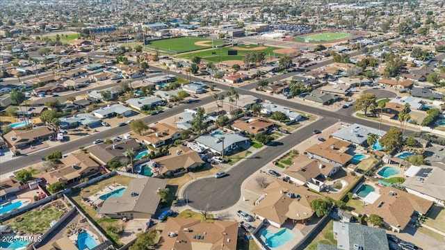 birds eye view of property featuring a residential view