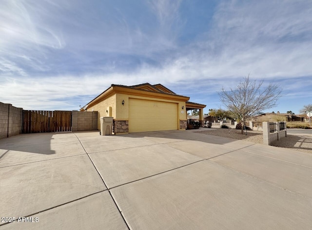 view of home's exterior with a garage