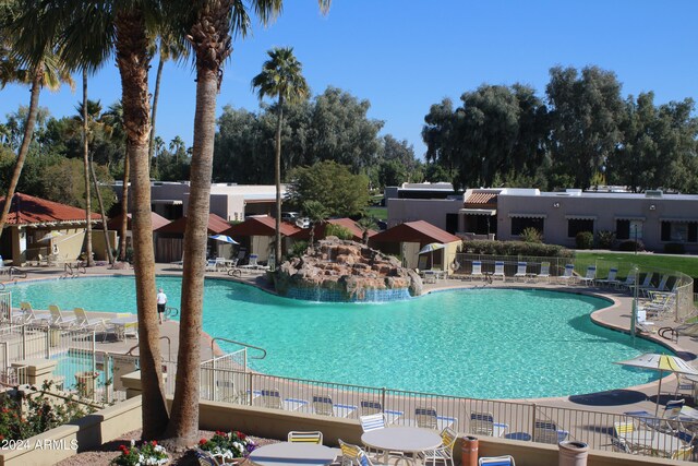 view of pool featuring a patio area