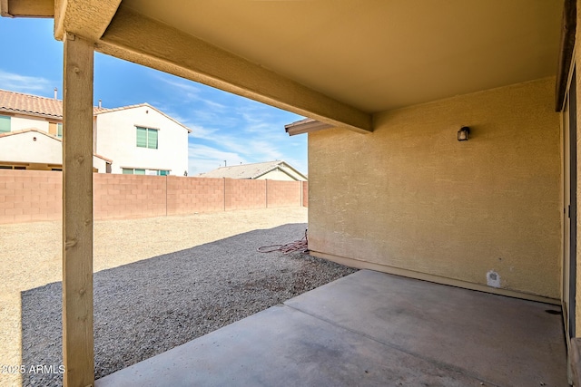 view of patio featuring a fenced backyard