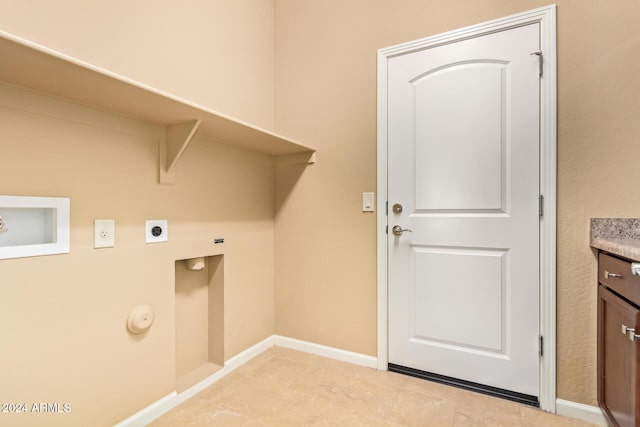 washroom featuring electric dryer hookup and hookup for a washing machine