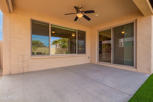 view of patio / terrace with ceiling fan