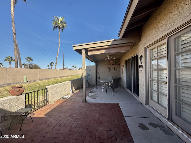 view of patio featuring a fenced backyard