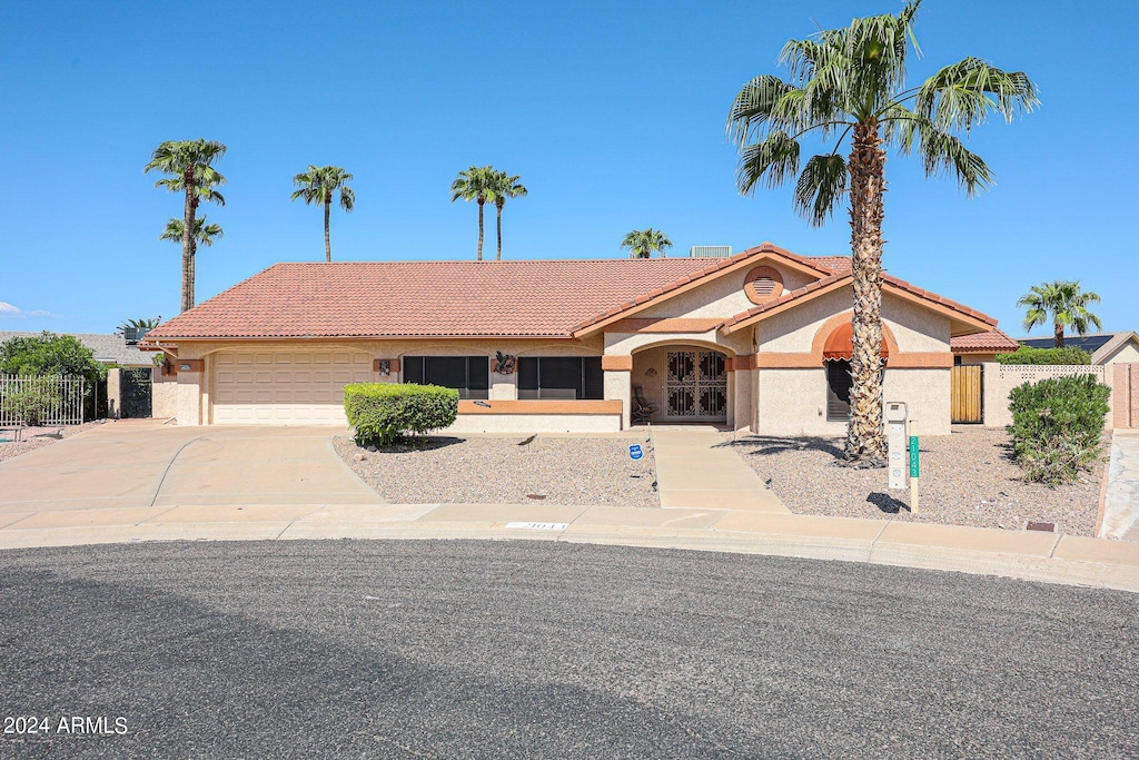 view of front of house with a garage