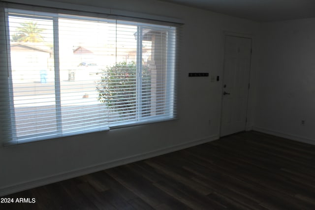 interior space with a wealth of natural light and dark hardwood / wood-style floors