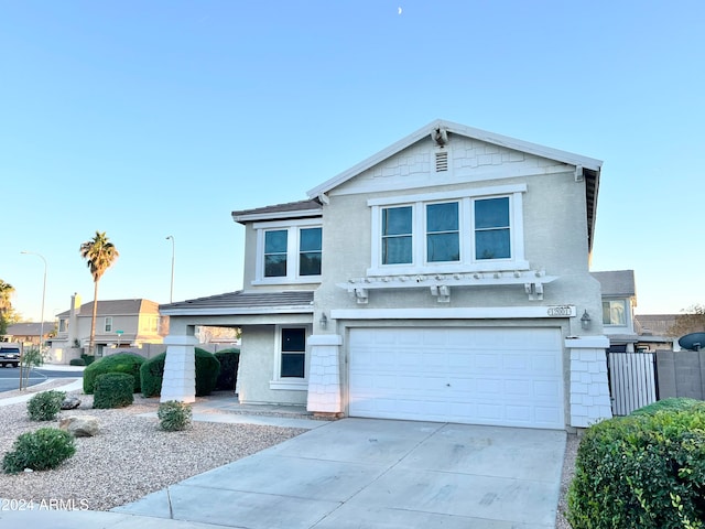 view of front property with a garage