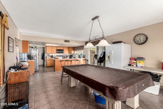 4957 W Onyx Ave, Glendale, AZ 85302 - rec room with a textured ceiling, billiards table, and dark tile patterned flooring