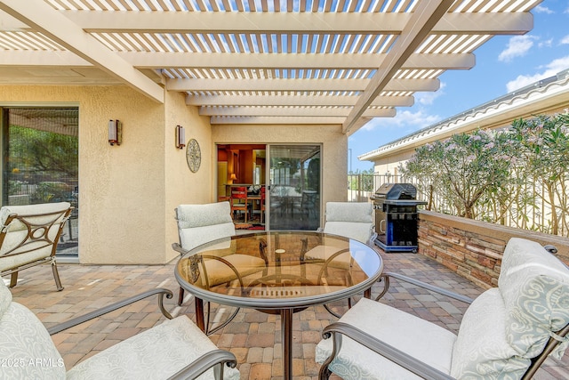 16857 W Villagio Dr, Surprise, AZ 85387 - view of patio with grilling area, outdoor dining area, and a pergola