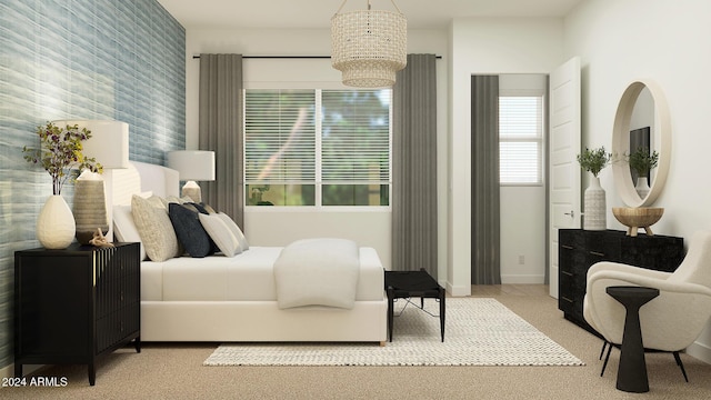 bedroom featuring carpet flooring