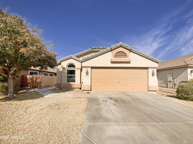 view of front of house with a garage