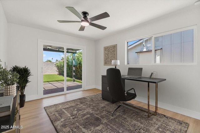 6908 E Windsor Ave, Scottsdale, AZ 85257 - office space featuring wood finished floors and ceiling fan