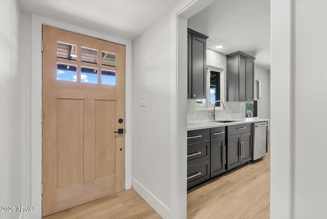 6908 E Windsor Ave, Scottsdale, AZ 85257 - entrance foyer featuring light wood-style floors and recessed lighting