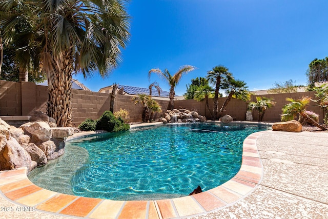 view of pool with a fenced in pool and a fenced backyard