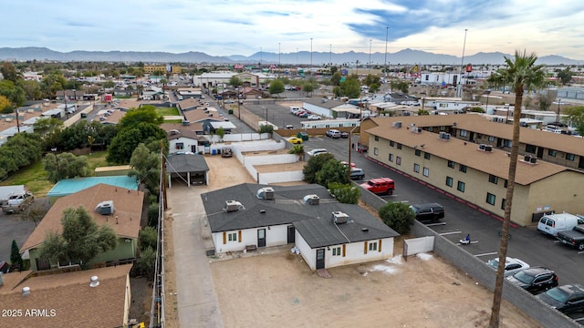 aerial view with a mountain view