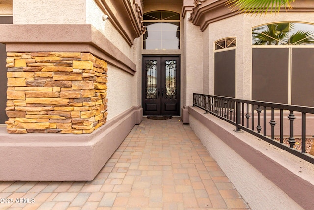 entrance to property with french doors