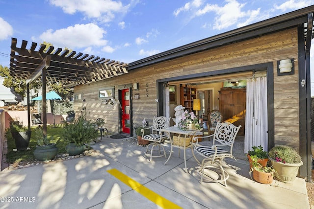 view of patio / terrace with a pergola