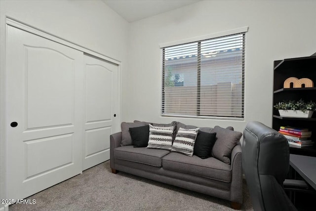 view of carpeted living area