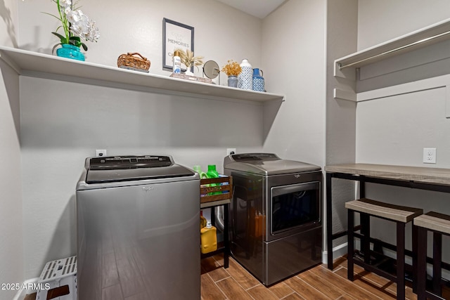 4108 N 304th Ln, Buckeye, AZ 85396 - washroom with separate washer and dryer and wood finish floors