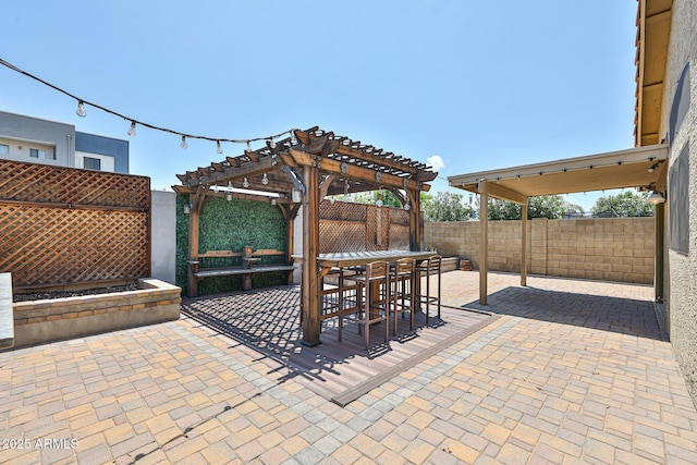 17421 N 14th St, Phoenix, AZ 85022 - fenced backyard featuring a pergola, a patio, and outdoor dining space