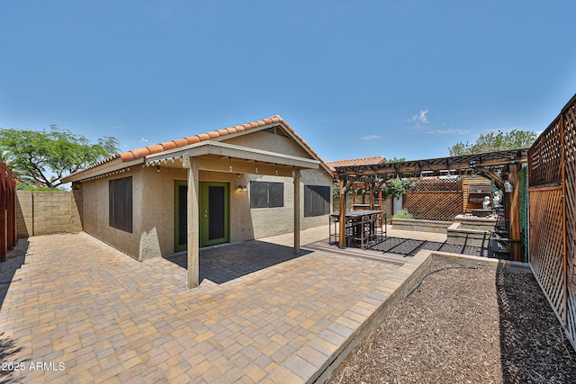17421 N 14th St, Phoenix, AZ 85022 - fenced backyard featuring a pergola and a patio area