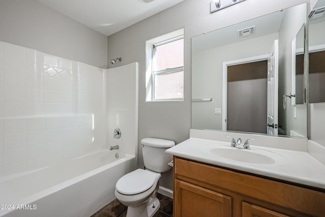41208 W Bravo Dr, Maricopa, AZ 85138 - full bathroom featuring toilet, vanity, and shower / washtub combination