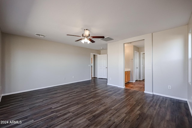 41208 W Bravo Dr, Maricopa, AZ 85138 - unfurnished room featuring ceiling fan, dark wood-style floors, and baseboards