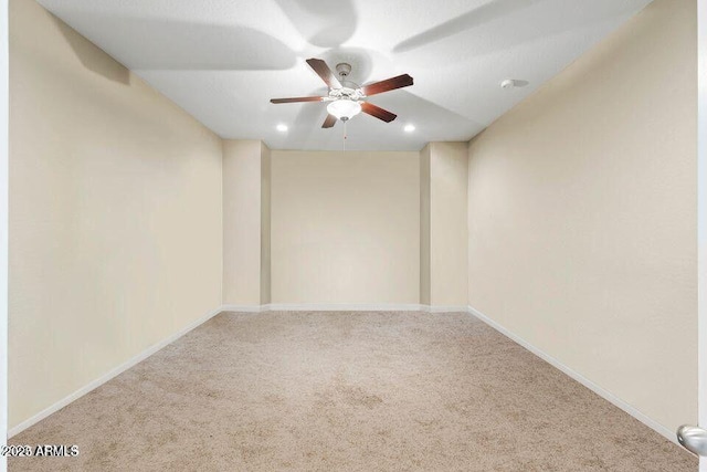 18309 N Crestview Ln, Maricopa, AZ 85138 - unfurnished room featuring carpet floors, a ceiling fan, recessed lighting, and baseboards