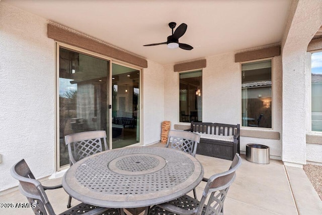 18309 N Crestview Ln, Maricopa, AZ 85138 - view of patio featuring outdoor dining area and ceiling fan