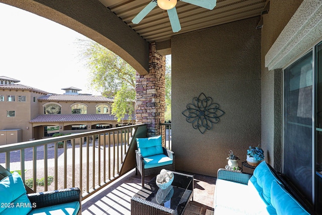 5350 E Deer Valley Dr Unit 2246, Phoenix, AZ 85054 - balcony featuring a ceiling fan