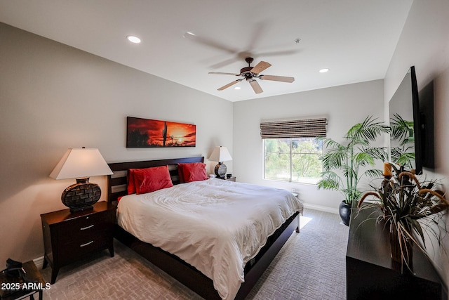 5350 E Deer Valley Dr Unit 2246, Phoenix, AZ 85054 - bedroom featuring recessed lighting, carpet, a ceiling fan, and baseboards