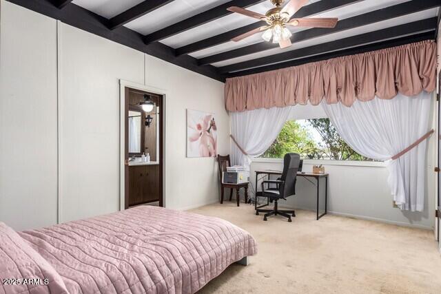 315 N 4th St, Tombstone, AZ 85638 - carpeted bedroom with beam ceiling
