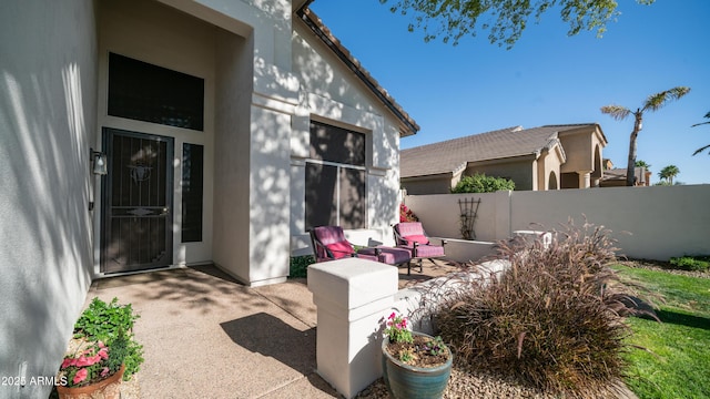 3411 S Vine St, Chandler, AZ 85248 - exterior space with a patio area, fence, and stucco siding