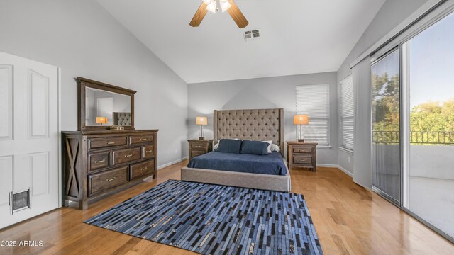 3411 S Vine St, Chandler, AZ 85248 - bedroom with visible vents, baseboards, access to outside, and light wood finished floors