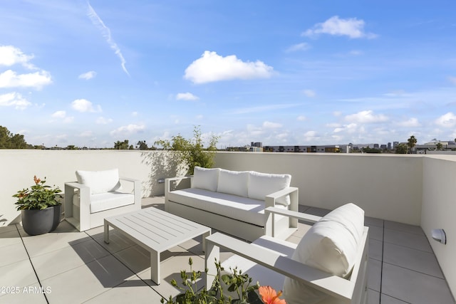 view of patio featuring an outdoor hangout area