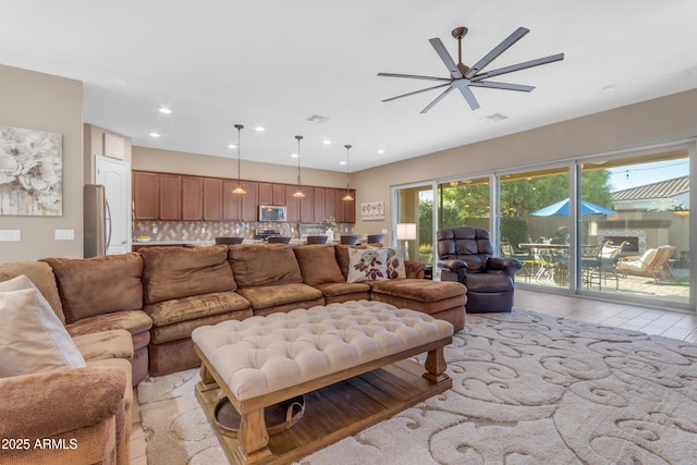 10650 E Palladium Dr, Mesa, AZ 85212 - living area with ceiling fan and recessed lighting