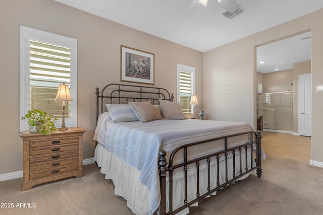10650 E Palladium Dr, Mesa, AZ 85212 - carpeted bedroom with ensuite bath and a ceiling fan