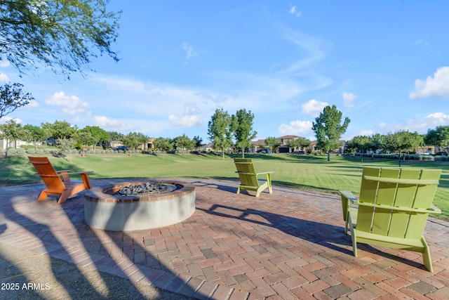 10650 E Palladium Dr, Mesa, AZ 85212 - view of patio featuring an outdoor fire pit