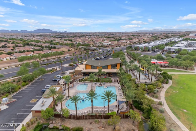10650 E Palladium Dr, Mesa, AZ 85212 - aerial perspective of suburban area with a pool and a mountainous background