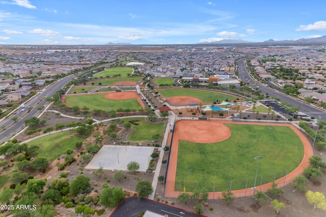 10650 E Palladium Dr, Mesa, AZ 85212 - aerial view of property and surrounding area with a mountainous background and nearby suburban area