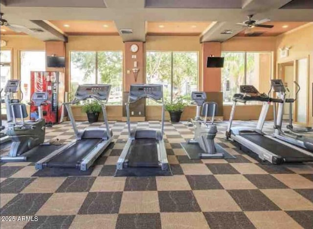 1941 S Pierpont Dr Unit 1099, Mesa, AZ 85206 - workout area with a ceiling fan and recessed lighting