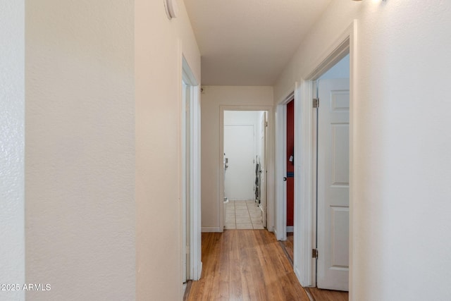 hall featuring light wood-style flooring